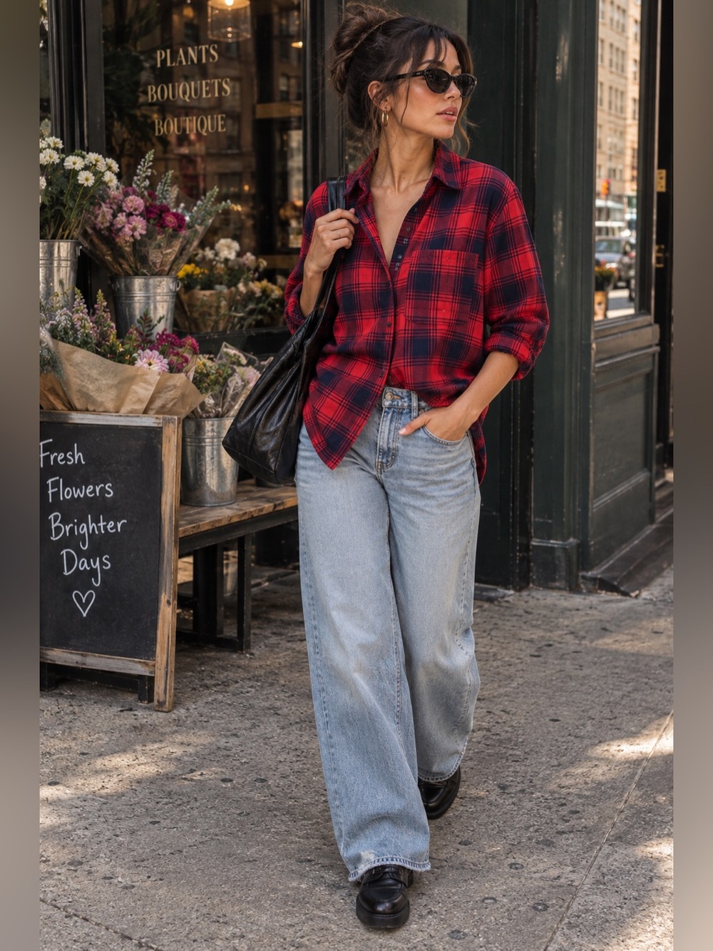 Madewell Red Plaid Ex-Boyfriend Flannel 90s Grunge Small